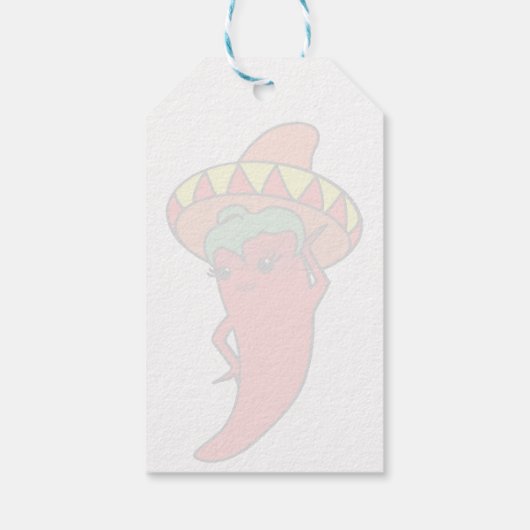 Heet Kawaii Peper Diva Bewerkbare Tekst Cadeaulabel (Achterkant)