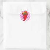 Heet Kawaii Peper Diva Roze Spiraal Ronde Sticker (Tas)