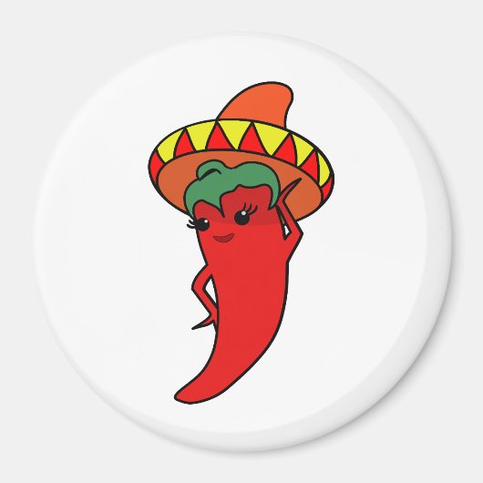 Heet Kawaii Pepper Diva Magneet (Voorkant)