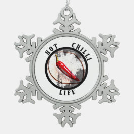 Heet kinderleven tin sneeuwvlok ornament