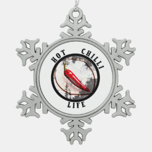 Heet kinderleven tin sneeuwvlok ornament