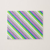 Heet kleurrijke neon strepen legpuzzel (Horizontaal)