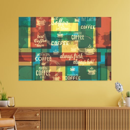 Heet koffie canvas afdruk (Insitu (Woonkamer))