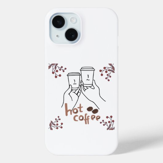 Heet koffie Cozy Hand Getekende Koffieliefhebbers Case-Mate iPhone Case (Achterkant)