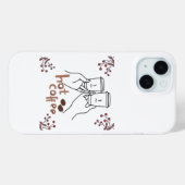 Heet koffie Cozy Hand Getekende Koffieliefhebbers Case-Mate iPhone Case (Achterkant (horizontaal))