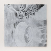 Heet koffie in zwart-wit legpuzzel (Horizontaal)