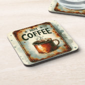 Heet Koffie Retro Tin Teken Bier Onderzetter (Linkerzijde)