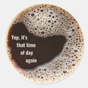 Heet koffie  ronde sticker