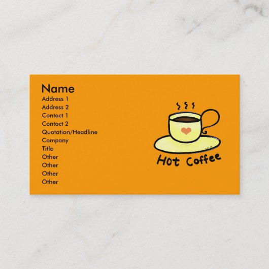 Heet koffie visitekaartje (Voorkant)