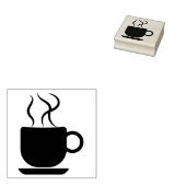 Heet kopje koffie logo rubberstempel (Gestempeld)