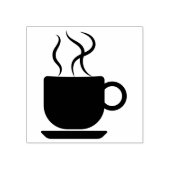 Heet kopje koffie logo rubberstempel (Afrduk)