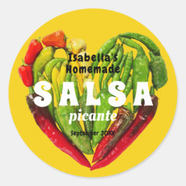 Heet kruid Salsa chili peppers harmosterd Ronde Sticker
