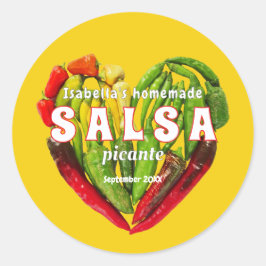Heet kruid Salsa chili peppers harmosterd Ronde Sticker