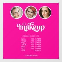 Heet Levendig Roze 3 Foto Make-up MUA Openingsuren