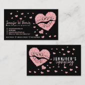 Heet Lips Roos Gold Glitter Gloss Lipstick Brand Visitekaartje (Voorkant / Achterkant)