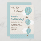 Heet luchtballon - Aankondiging van de verjaardag (Voorkant / Achterkant)