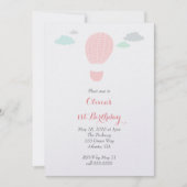 Heet luchtballon - Aankondiging van een feest (Voorkant)