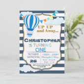 Heet luchtballon - Aankondiging van een feest (Staand voorkant)