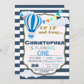 Heet luchtballon - Aankondiging van een feest (Voorkant / Achterkant)