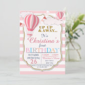 Heet luchtballon - Aankondiging van een feest (Staand voorkant)