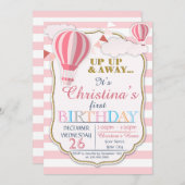 Heet luchtballon - Aankondiging van een feest (Voorkant / Achterkant)