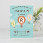 Heet luchtballon - Aankondiging van een feest (Staand voorkant)