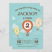 Heet luchtballon - Aankondiging van een feest (Voorkant / Achterkant)