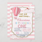 Heet luchtballon - Aankondiging van een feest (Voorkant / Achterkant)