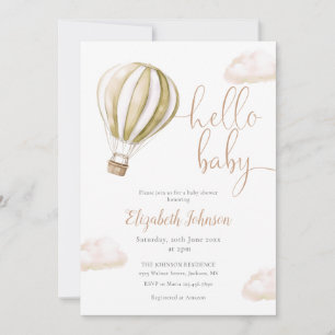 Heet Luchtballon All In One Neutrale Baby Shower Kaart