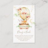 Heet luchtballon Baby Dieren Shower Breng Boek E Informatiekaartje (Voorkant)