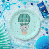 Heet luchtballon Baby Elephant Shower Papieren Bordje (Feest)