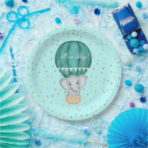 Heet luchtballon Baby Elephant Shower