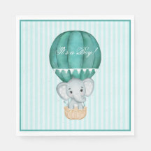 Heet luchtballon baby jongen olifant baby shower