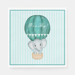 Heet luchtballon baby jongen olifant baby shower servet