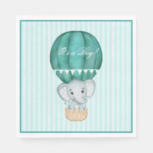 Heet luchtballon baby jongen olifant baby shower servet