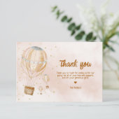 Heet Luchtballon Baby Shower Bedankkaart (Staand voorkant)