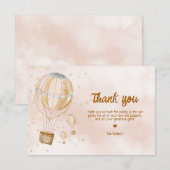 Heet Luchtballon Baby Shower Bedankkaart (Voorkant / Achterkant)