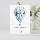 Heet luchtballon baby shower bedankkaart (Staand voorkant)
