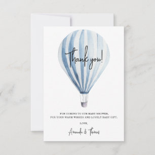Heet luchtballon baby shower bedankkaart