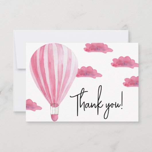 Heet luchtballon baby shower bedankt (Voorkant)