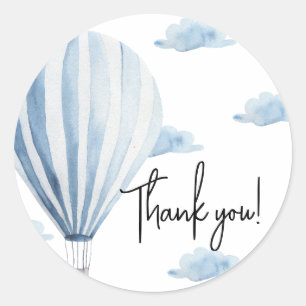Heet luchtballon baby shower bedankt ronde sticker