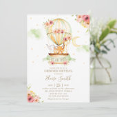 Heet Luchtballon Baby shower Dieren Geslacht Kaart (Staand voorkant)