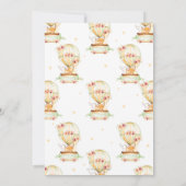 Heet Luchtballon Baby shower Dieren Geslacht Kaart (Achterkant)