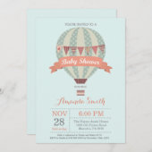 Heet luchtballon Baby shower Kaart (Voorkant / Achterkant)