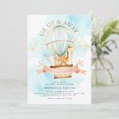 Heet Luchtballon Baby Shower Uitnodiging (Staand voorkant)