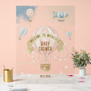 Heet Luchtballon Baby Shower Welkom Acryl Bord
