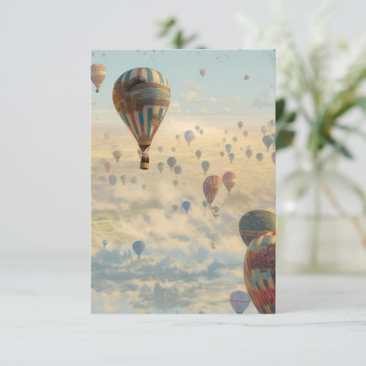 Heet luchtballon bedankkaart (Staand voorkant)