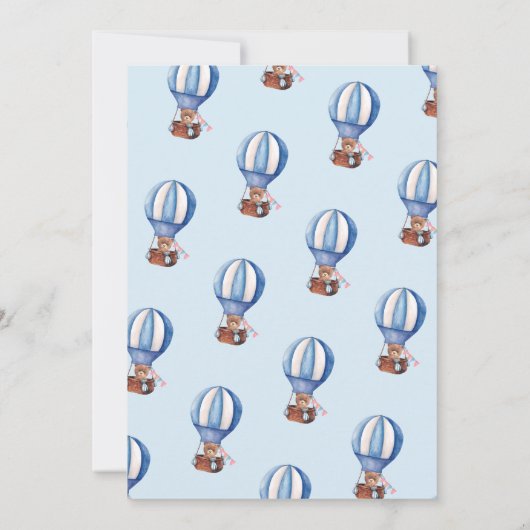 Heet Luchtballon Beer Jongen 1e Verjaardag Kaart (Achterkant)