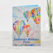 Heet luchtballon - Birthday Childs boys - uitnodig (Voorkant)