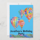 Heet luchtballon - Birthday Childs boys - uitnodig Kaart (Voorkant)